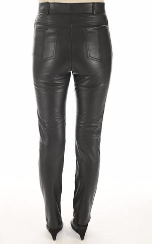 Pantalon cuir noir coupe droite