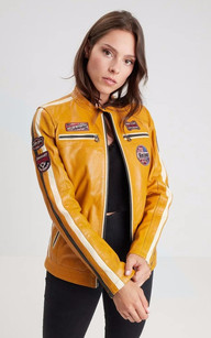 Blouson best sale cuir jaune