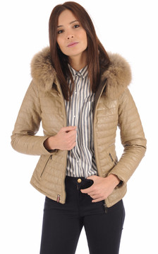 Doudoune Light Cuir Beige Doudoune Light Cuir Beige