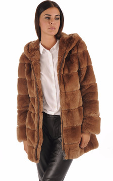 Manteau fourrure rex cognac Manteau fourrure rex cognac