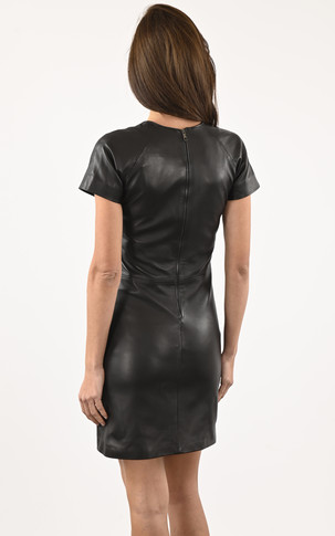 Robe cuir agneau noire