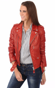 Perfecto LCW8600 Rouge Schott La Canadienne Blousons Cuir Rouge