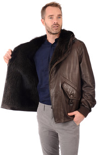 Blouson col fourrure online homme