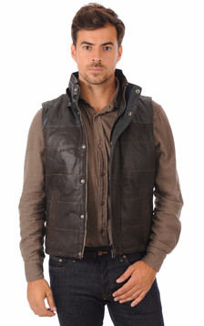 Gilet Cuir Matelassé Homme Gilet Cuir Matelassé Homme