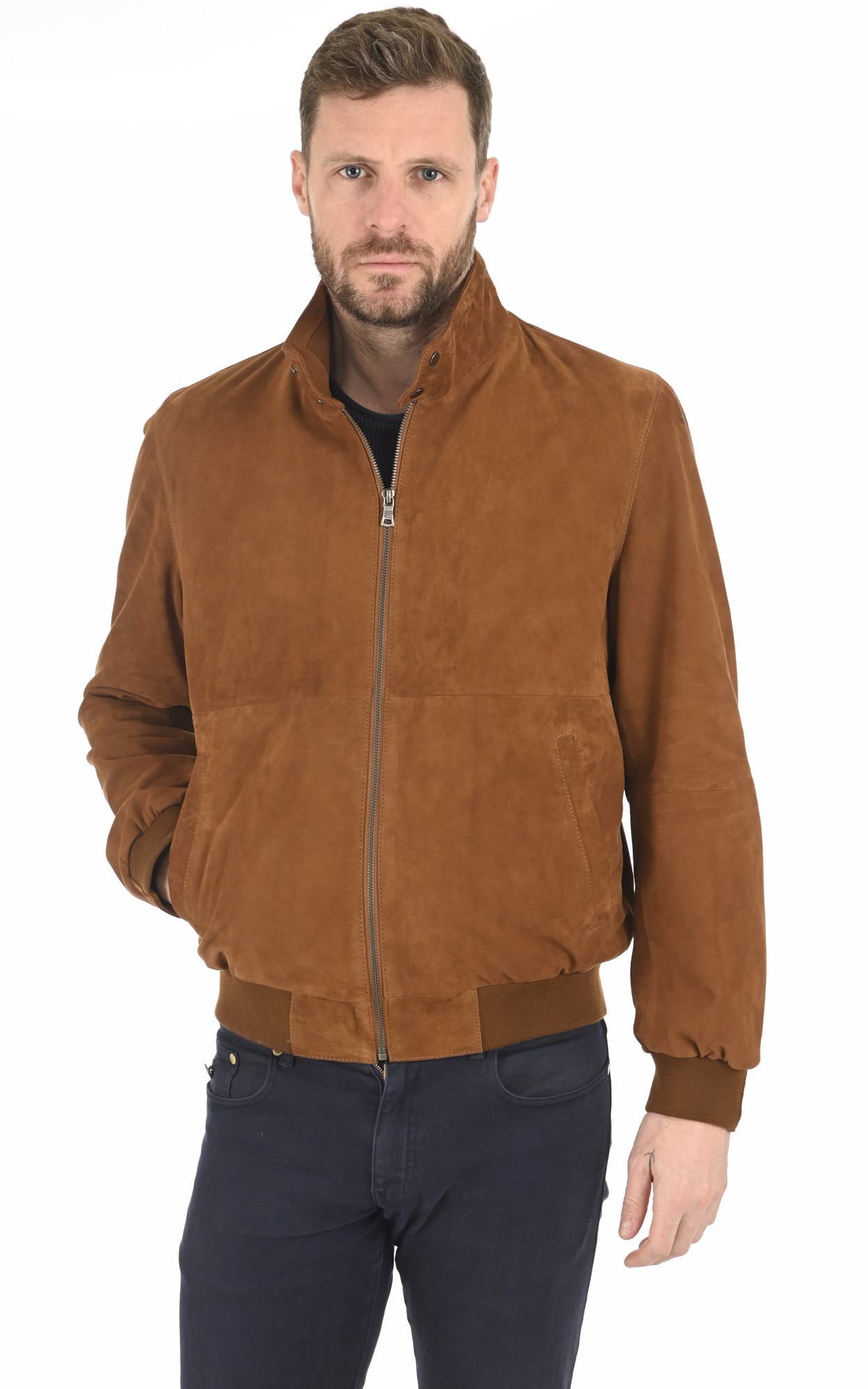 Blouson daim outlet camel homme