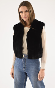 Gilet discount fourrure noir