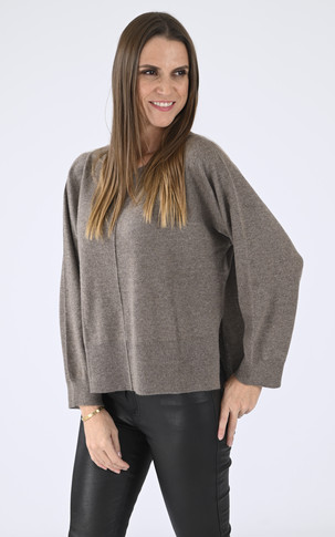 Pull oversize cachemire taupe