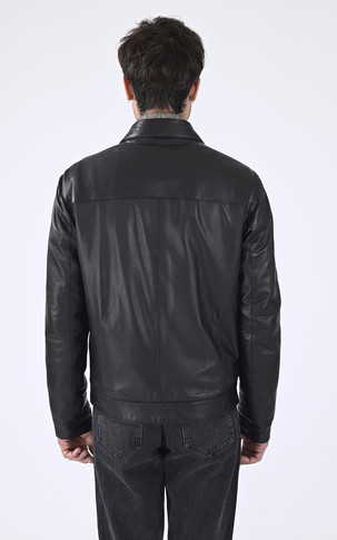 Blouson cuir confort noir