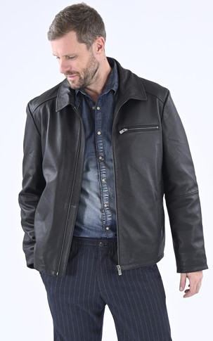 Blouson chaud cuir noir