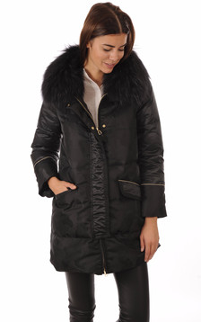 Doudoune Longue Noire Style Camouflage Doudoune Longue Noire Style Camouflage