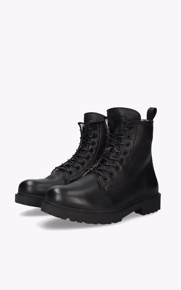 Boots fourrées WL02 cuir noir Blackstone
