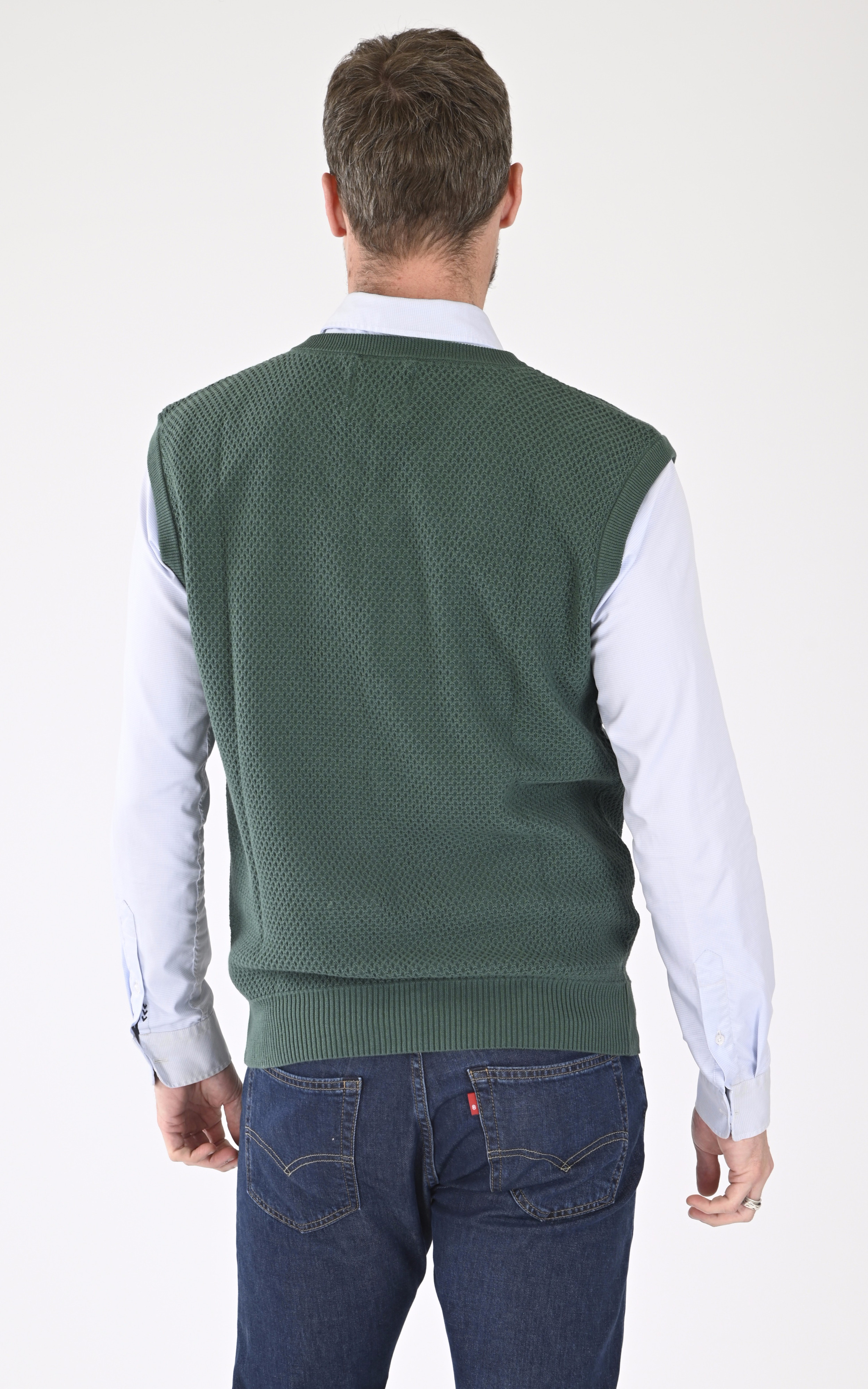 Pull sans manches coton vert Rivieras