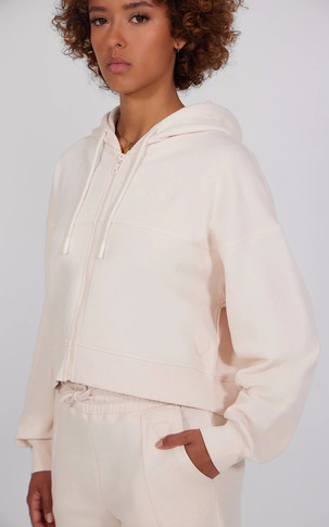 Sweat zippé coton Amina écru