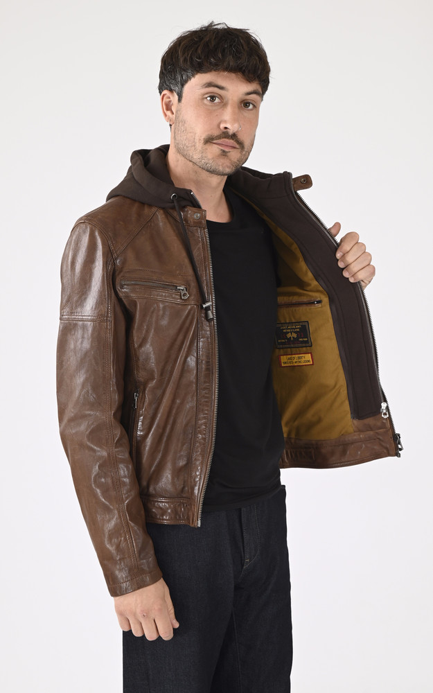 Blouson Bishop Cuir Avec Capuche Daytona 73