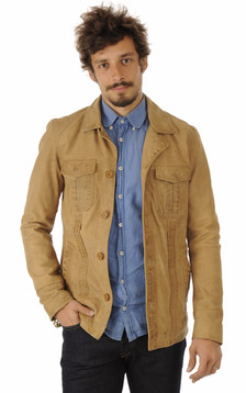 Veste Cuir Gommé Noisette Veste Cuir Gommé Noisette