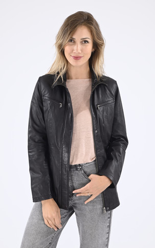 Veste confort cuir noir