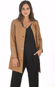 Veste nubuck femme camel sale