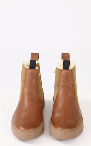 Boots cuir de mouton camel