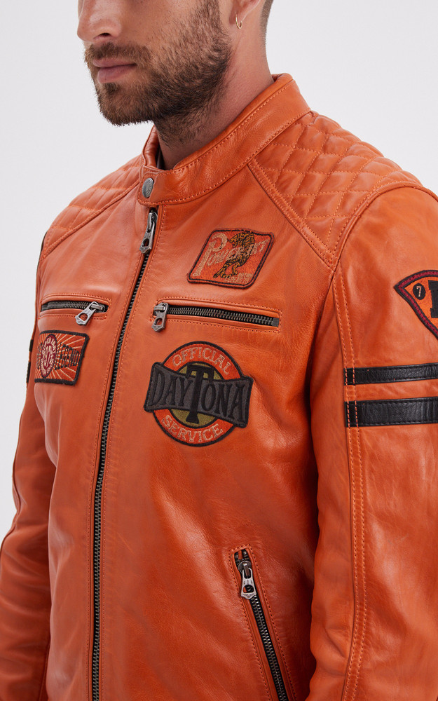 Blouson motard Walkor orange Daytona 73