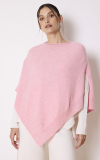 Poncho cachemire rose