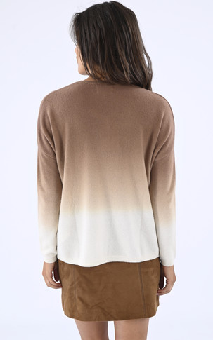 Pull col V oversize cachemire camel