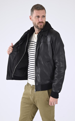 Blouson capuche Amos Hood noir