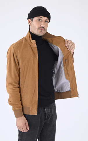 Blouson confort velours  Joel cognac