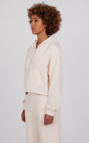 Sweat zippé coton Amina écru