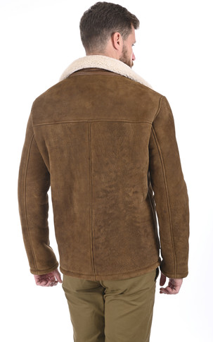 Veste Maxime peau lainée camel