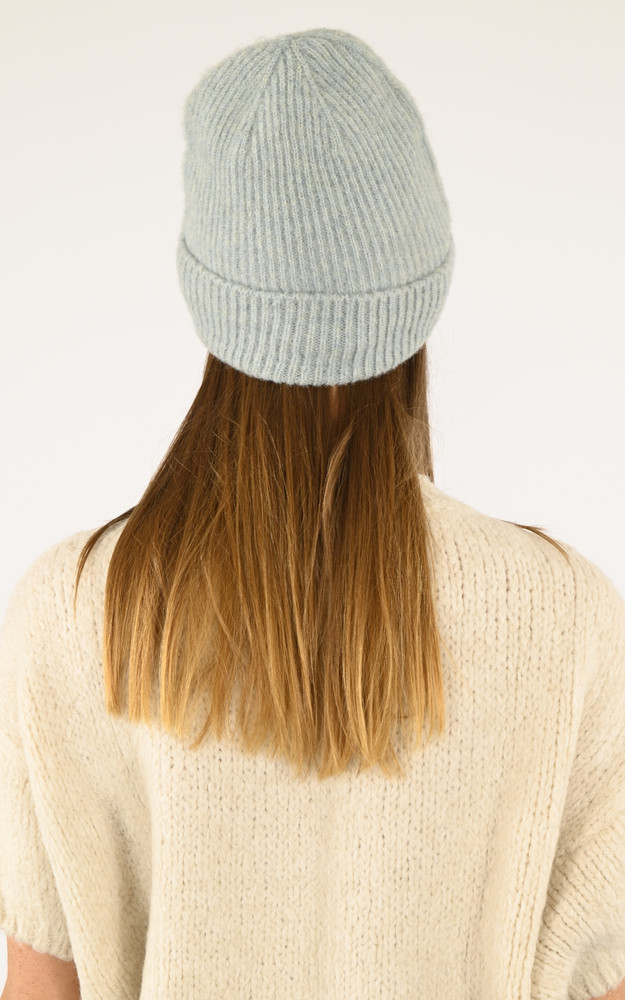 Bonnet alpaga et laine bleu Lea Clement