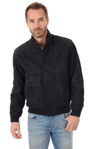 Blouson Aspect Daim Marine