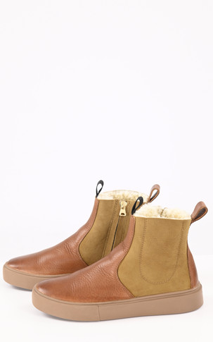 Boots cuir de mouton camel