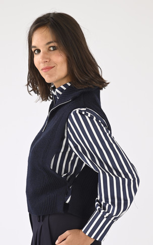 Pull tour de cou laine bleu