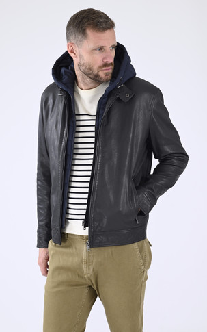 Blouson capuche Edward hood bleu