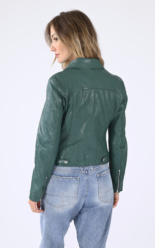 Blouson cuir Olympe Jade