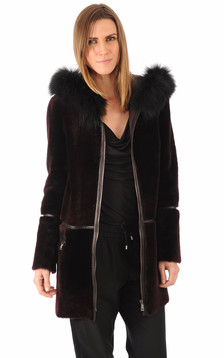 Veste Peau Lainée Extérieure Bordeaux Veste Peau Lainée Extérieure Bordeaux
