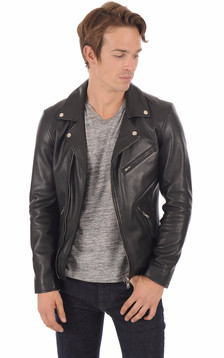 Blouson en cuir homme noir Blouson en cuir homme noir