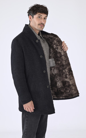 Manteau élégant laine mélangée gris