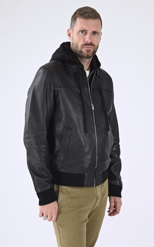 Blouson capuche Amos Hood noir