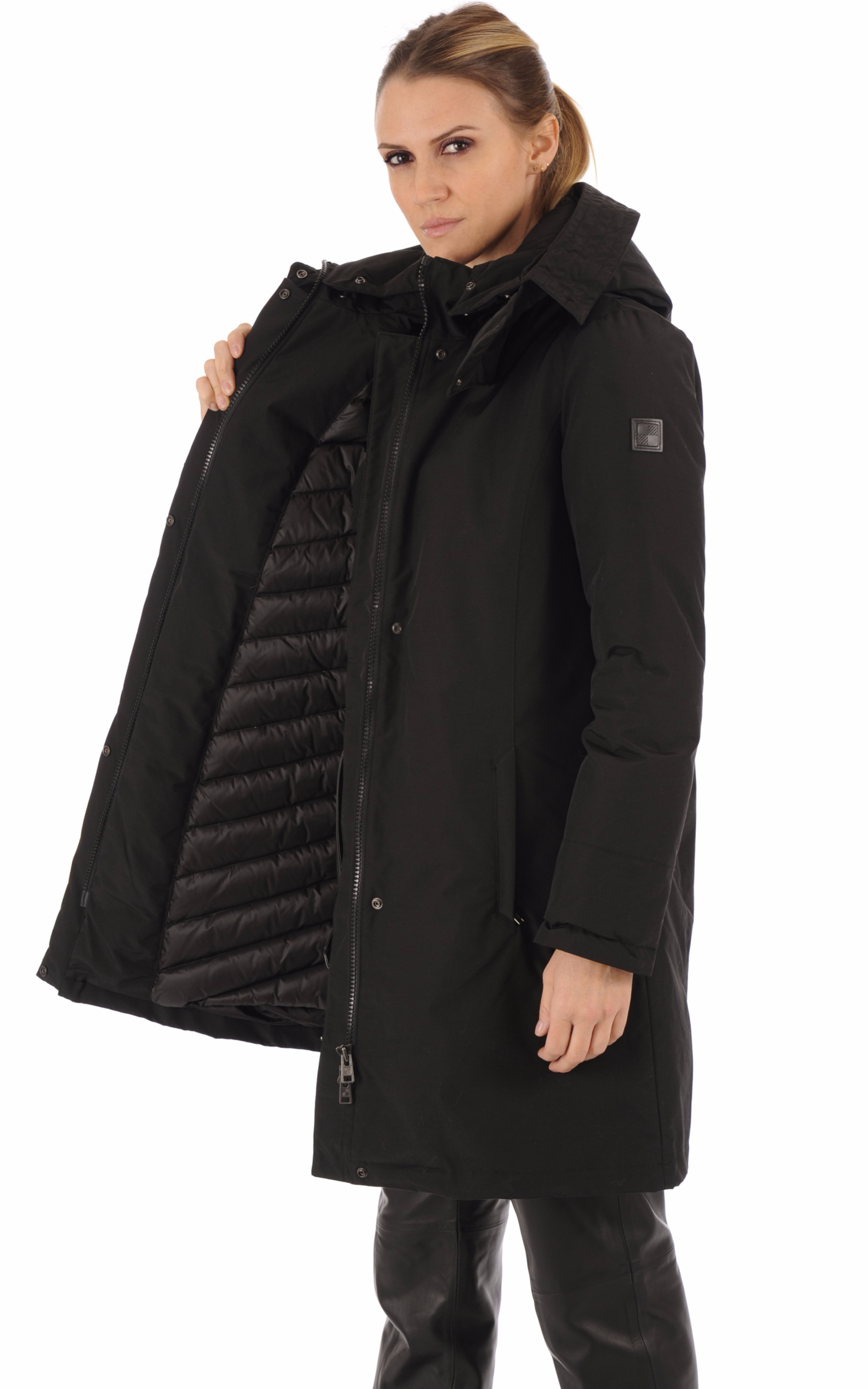 Parka W S Bow Bridge Woolrich La Canadienne Doudoune Textile Noir Parka W S Bow Bridge Woolrich La Canadienne Doudoune Textile Noir