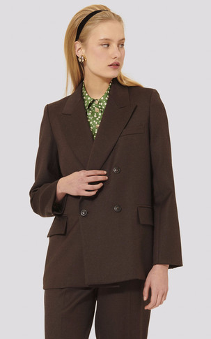 Veste tailleur en laine marron