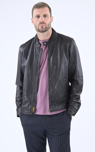 Blouson cuir Mercer noir