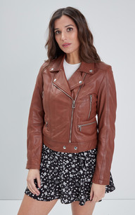 Blouson cuir Panema cognac Rose Garden La Canadienne Blousons