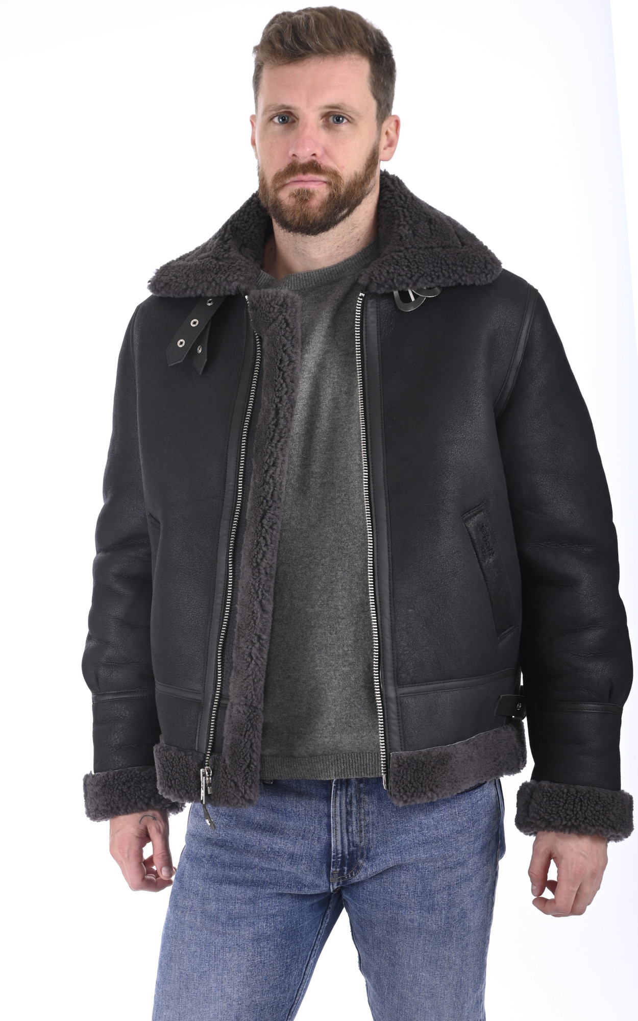 Veste bombardier cuir discount homme