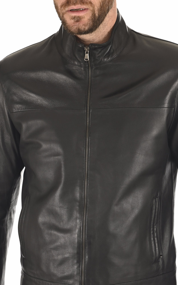 Blouson cuir homme noir La Canadienne