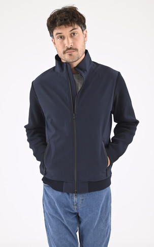 Gilet bi-matière bleu marine