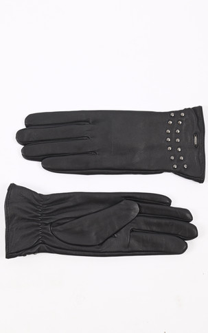 Gants Macro en cuir noir