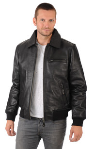 Blouson Pilote LC1380 Noir Schott La Canadienne Blousons Cuir Noir