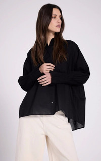 Chemise ample coton noir