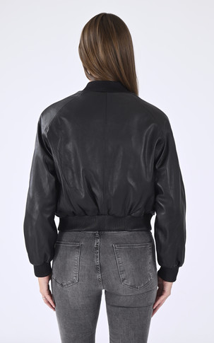 Blouson cuir Gaia noir